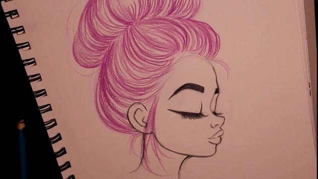 ♡ How to Draw and Color Hair in a Bun ft. Arteza Color Pencils ♡ смотреть онлайн