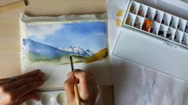 Картина акварелью Алтай. Speed painting смотреть онлайн