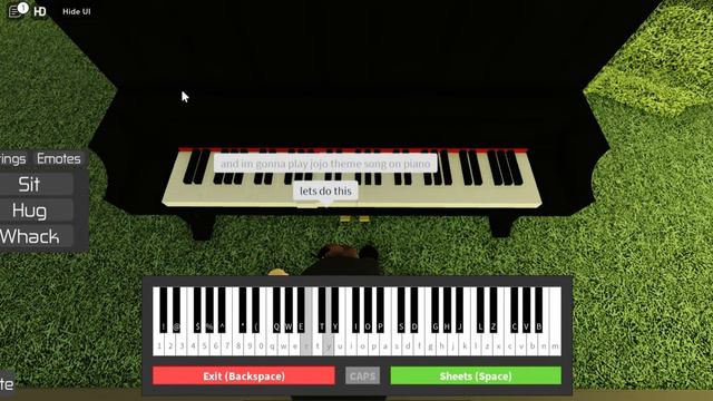 Playing Jojo Theme Song in Roblox Friend Hangout on Piano смотреть онлайн