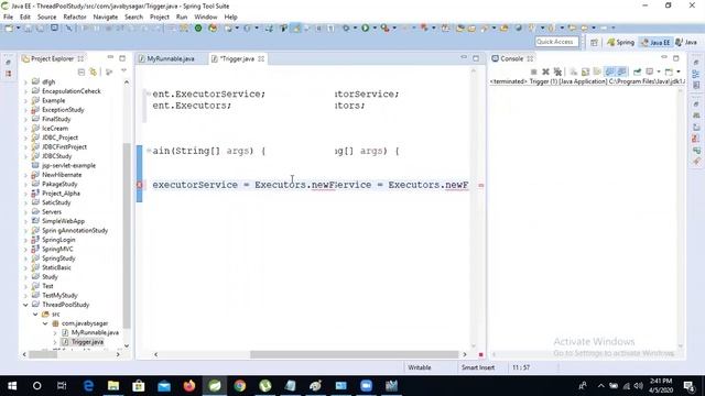 ExecutorService in Thread Pool with example смотреть онлайн