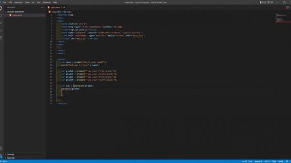 Logical Javascript Visual Studio Code