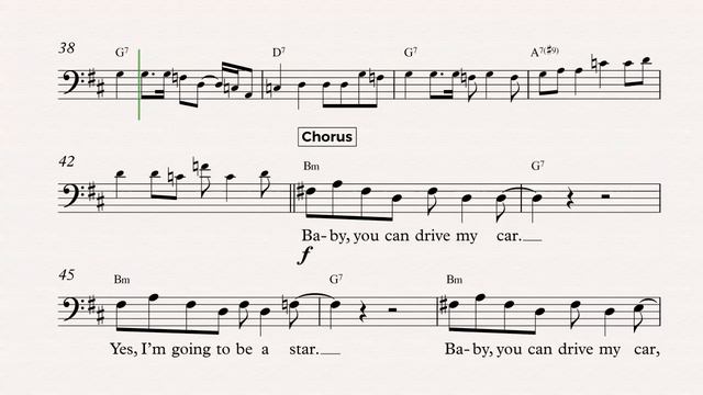 Tuba - Drive My Car - The Beatles Sheet Music, Chords, and Vocals смотреть онлайн