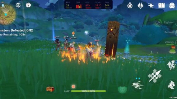 Genshin Impact on Samsung Galaxy A71