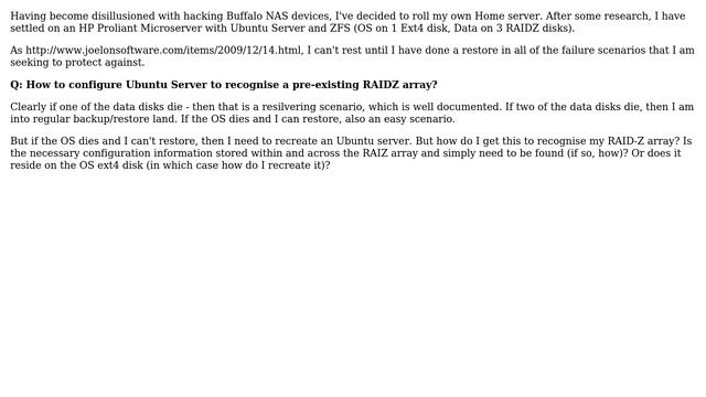 Ubuntu: Restoring an Ubuntu Server using ZFS RAIDZ for data смотреть онлайн