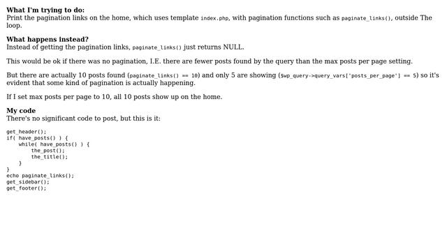 paginate_links() returns NULL instead of the pagination links, but pagination is actually happening смотреть онлайн