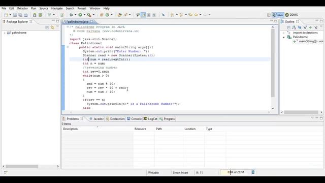Java Program to Check Palindrome Numbers смотреть онлайн
