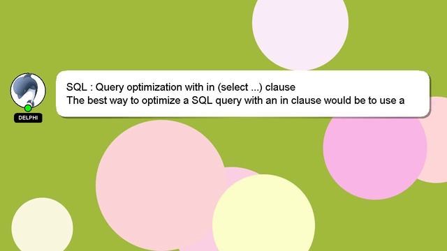 SQL : Query optimization with in (select ...) clause смотреть онлайн