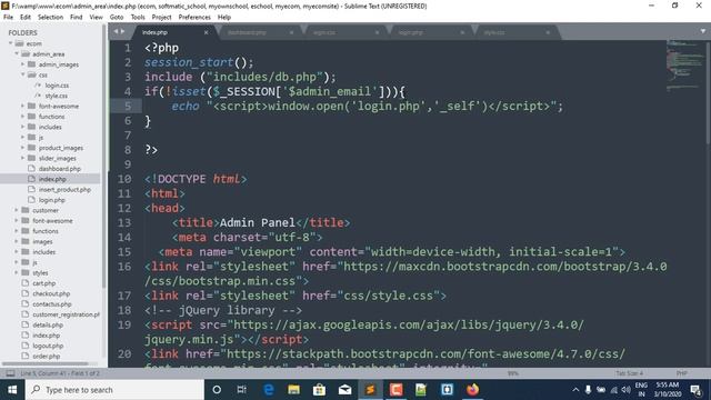 16 Creating Session For Admin Panel & How To Make A Login Form In Php Using Session 2020 Video смотреть онлайн