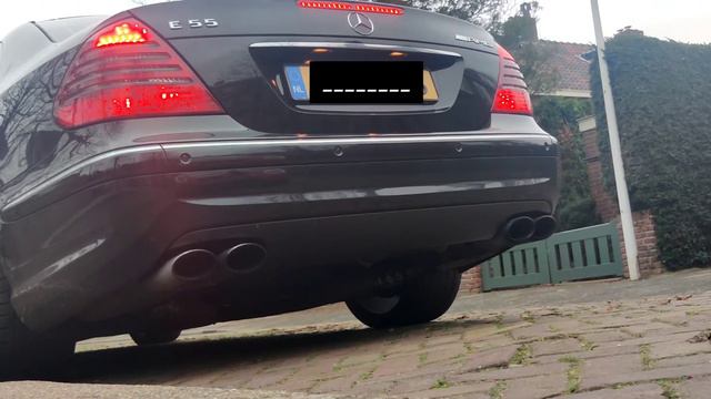 Mercedes-benz E55 AMG W211 V8 kompressor 500PK exhaust sound cold start смотреть онлайн