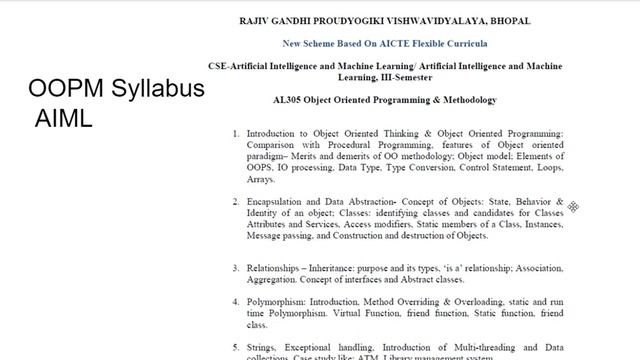 OOPM Syllabus of AIML & AIDS смотреть онлайн