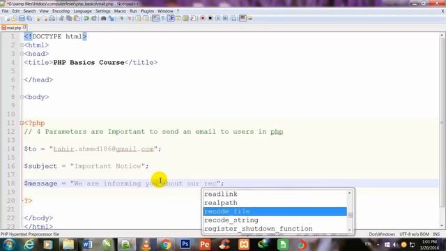 php-25-sending mail in php смотреть онлайн