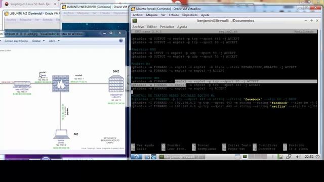 implementacion de reglas usando iptables con virtualbox смотреть онлайн