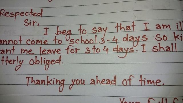 Write an application to the principal for leave || Letter writing for exam || Sick leave applicatio смотреть онлайн