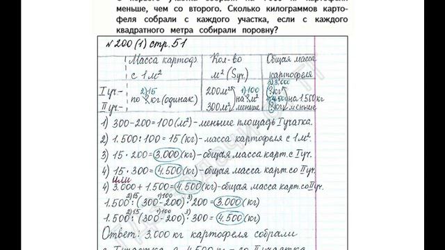 ШР Математика 4 кл. (ч. 2) - стр. 51 №200 смотреть онлайн
