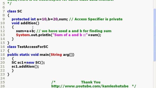 Java Programming -- Part 22 -- Access Specifier( publi,private,protected,default ) for Same Class. смотреть онлайн