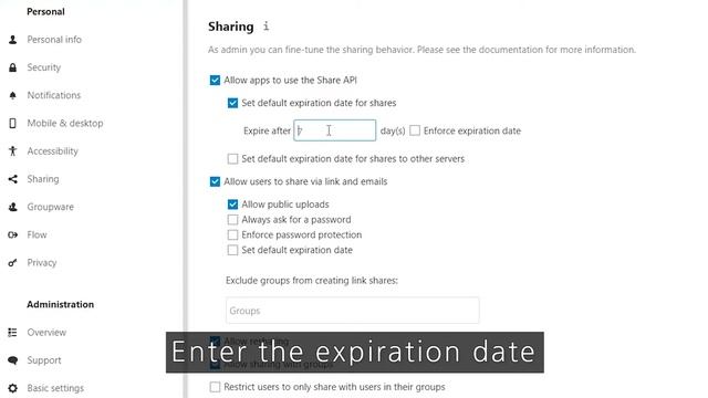 How to set expiration date for shares in Nextcloud смотреть онлайн