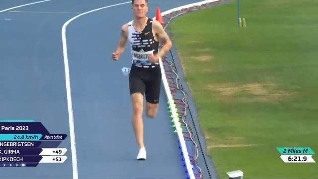 Jakob Ingebrigtsen SMASHES The Unbreakable World Record!! || 2023 Diamond League Paris - 2 Mile Run смотреть онлайн