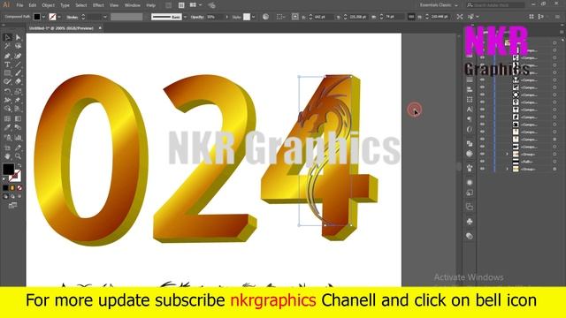 How to Make 3d 2024 text effect - create 3d text effect in illustrator смотреть онлайн