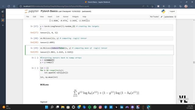 PyTorch Basics | Part Eleven | Loss Implementation смотреть онлайн