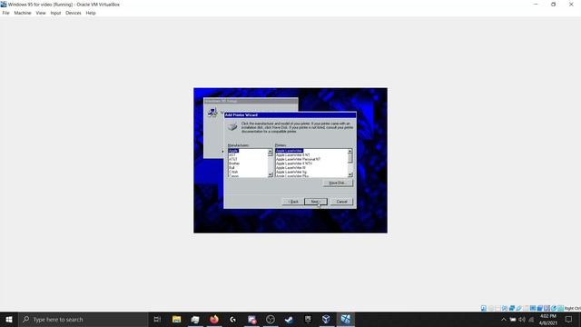 How to fix Windows 95 errors on first install startup VirtualBox 6.1 (2021) смотреть онлайн