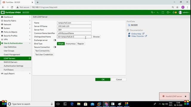 Fortigate Firewall Active Directory Integration Part 1 смотреть онлайн