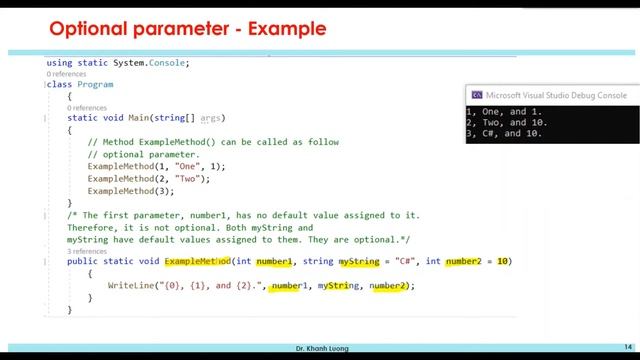C# Programming - Optional Parameter смотреть онлайн