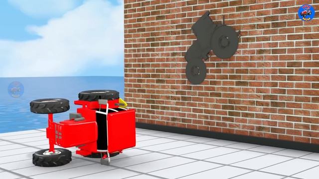 Mystery Shape With JCB Tractor Fire Truck Bus Don't Choose The Wrong Mystery Balloon Matching Game смотреть онлайн