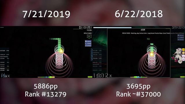 osu! 1 year improvement on 200bpm long stream practice map смотреть онлайн