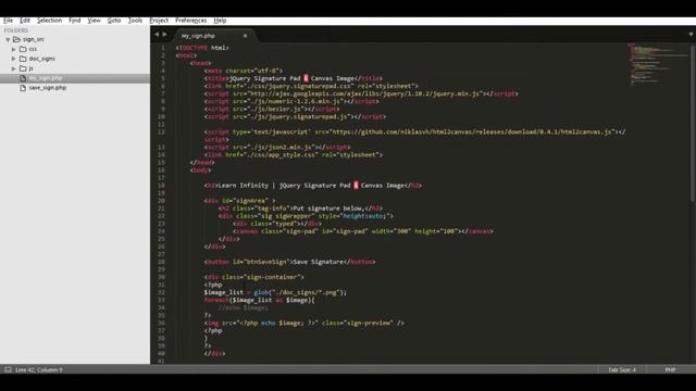 Digital E-Signature pad with saving it as image using html2canvas and Ajax, PHP - Learn Infinity смотреть онлайн