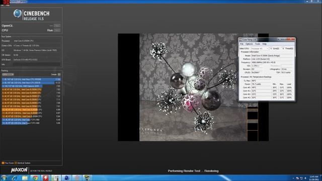 I5 2500k Cinebench run and temps смотреть онлайн