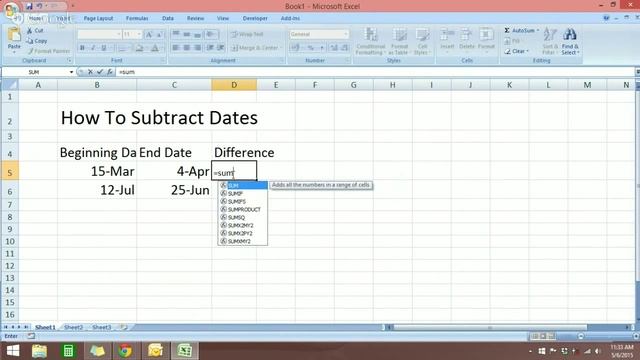 [Free Excel Tutorial] HOW TO SUBTRACT DATES IN EXCEL -Full HD смотреть онлайн