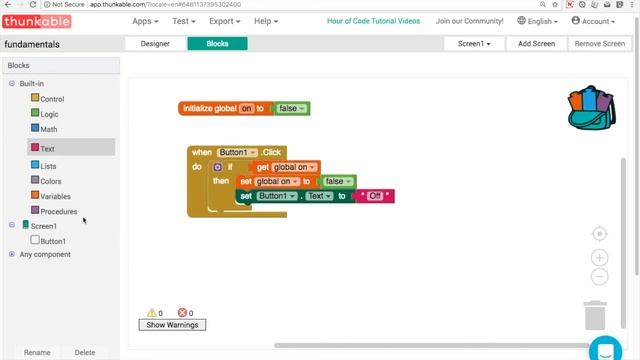 Thunkable Basics: Toggle Buttons