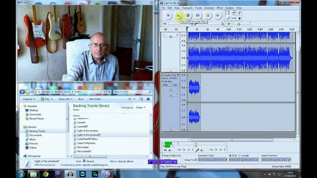 How to Record Guitar with Audacity using a backing track смотреть онлайн