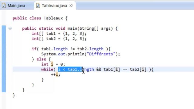 PROGRAMMER EN JAVA (Débutant) - 51 - Comparaison de tableaux élément par élément смотреть онлайн
