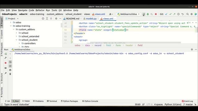 How to add status bar in form view Odoo | widget statusbar | odoo view tutorial смотреть онлайн