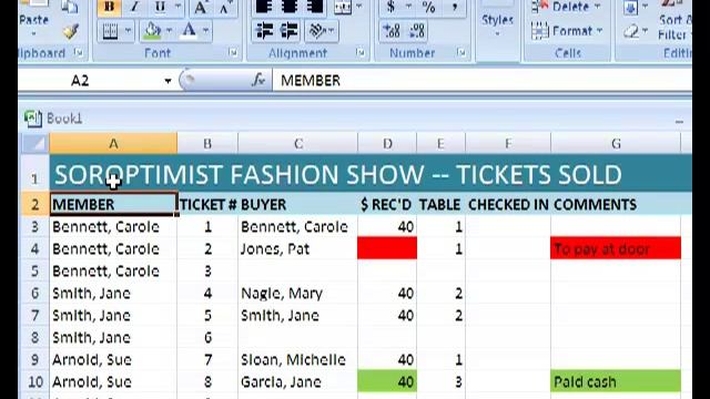 EXCEL 2007: Sorting/Filtering Data Using Ticket Sales смотреть онлайн