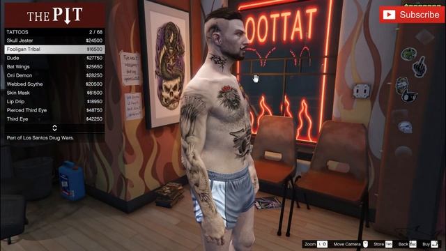 All NEW DLC Tattoos in GTA 5 Online | TATTOO Guide ! Best TATTOOS ! Los Santos Drug Wars Update смотреть онлайн