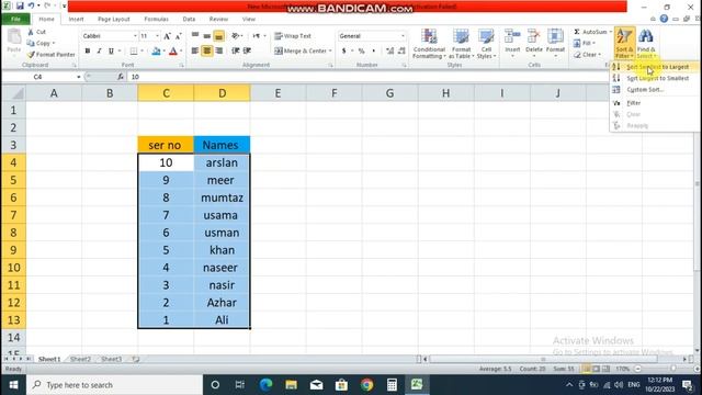 How To Sort Excel Data in ASCENDING or DESCENDING Order in Ms Excel | Arrange Data A to Z or Z to A смотреть онлайн