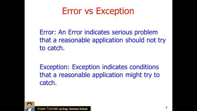 25 (Java) Error vs Exception in java Programming language | Difference error vs exception in Hindi смотреть онлайн