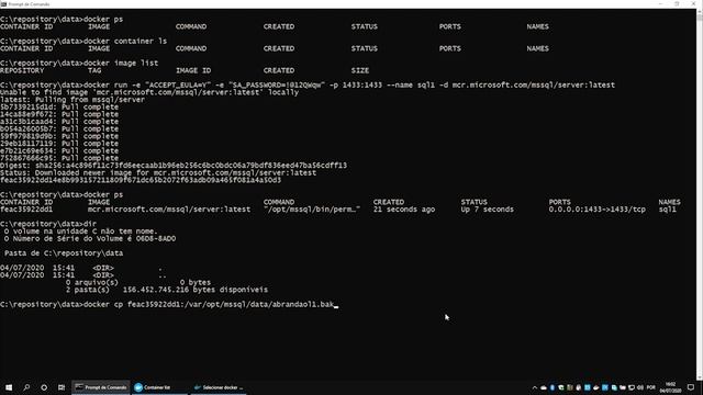 Backup e Restore do SQL Server executando no Docker Container смотреть онлайн