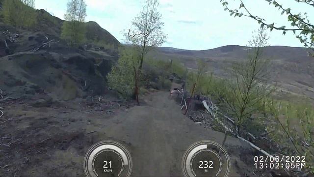 Скоростной спуск кросс-кантри в Мончегорске (взгляд выше) смотреть онлайн