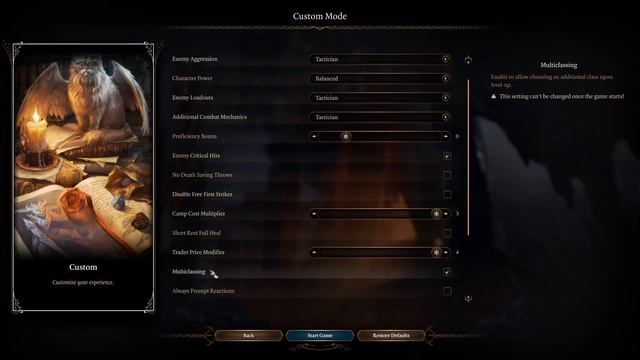 Baldur's Gate 3 Custom settings смотреть онлайн