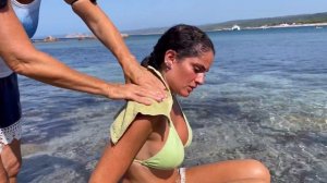 ASMR_ Relaxing Head Neck Shoulder Massage by the Beach