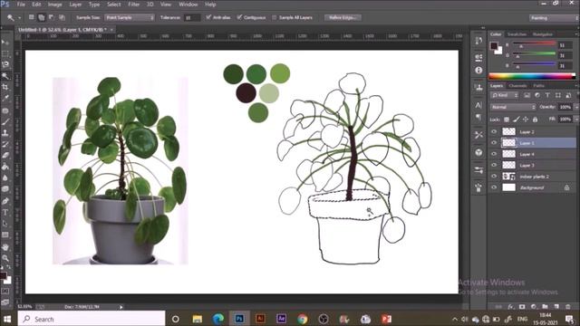 How to Draw In House Plants Oil Painting Brushes | Photoshop Tutorial | Easy Digital Art Tutorials смотреть онлайн