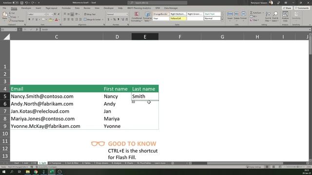 การเติมคำให้อัตโนมัติ Flash Fill Excel เวอร์ชั่น Office 365 , 2019 , 2016 , 2013 смотреть онлайн