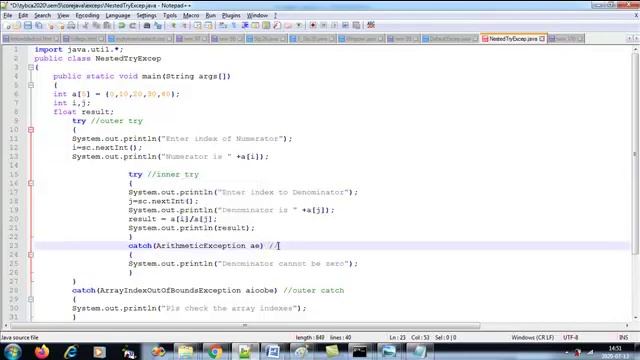 Core Java - Episode 12 f/h (Exception Handling - Nested Try) смотреть онлайн