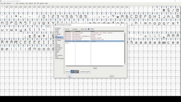 Generating Fonts in Fontforge