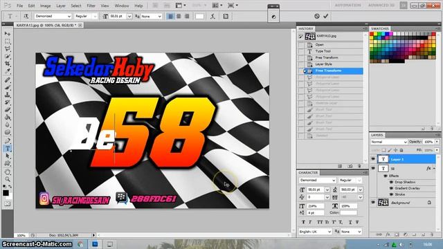Cara membuat nomor start di PHOTOSHOP CS5 #Part1 смотреть онлайн