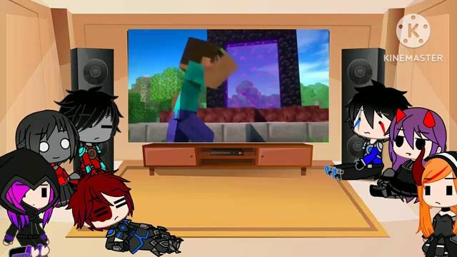 Rainimator friends react to Player vs Piglin Steve & Alex Life From Squard Media смотреть онлайн