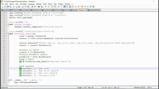 Python Flask File Generate Excel Report from MySQL смотреть онлайн